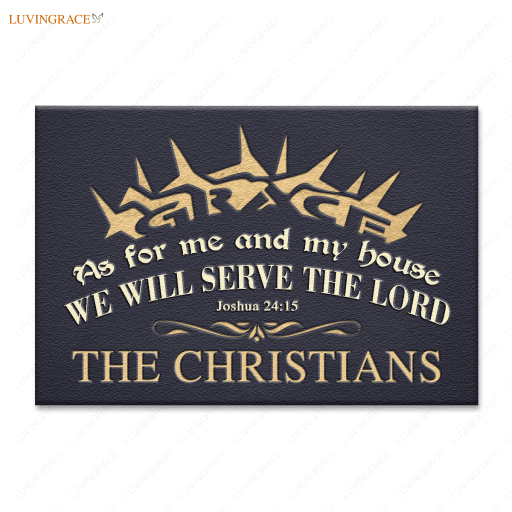 Crown Of Thorns Serve The Lord Personalized Doormat