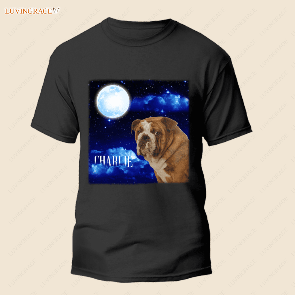 Custom Pet Portrait Shirt Go To The Moon - Personalized Unisex T-Shirt