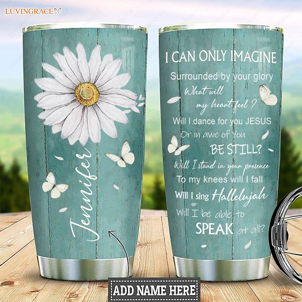 Personalized Cute Daisy Glass Cup with Name