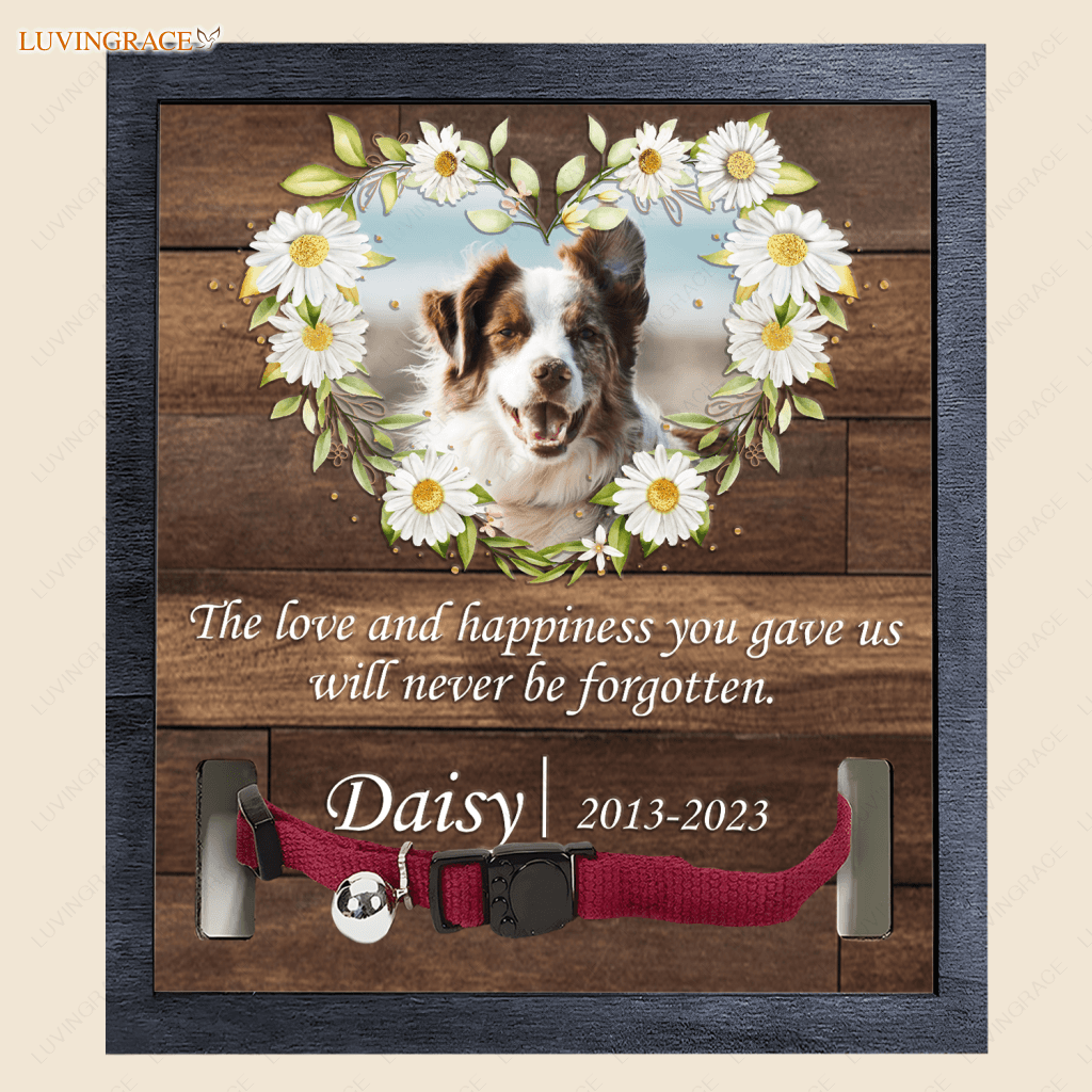 Daisy Floral On Wood The Love And Happiness You Gave Us - Personalized Custom Pet Memorial Sign