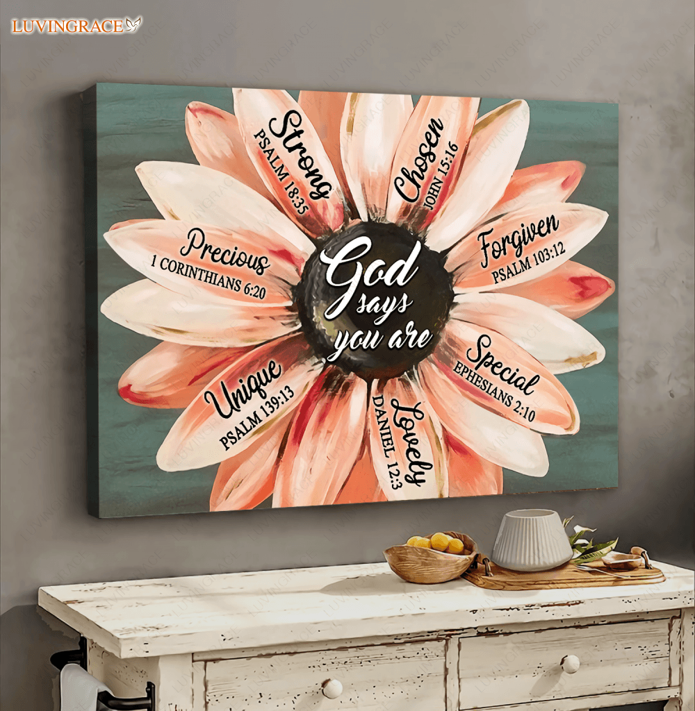 Daisy Painting God Says You Are Wall Art