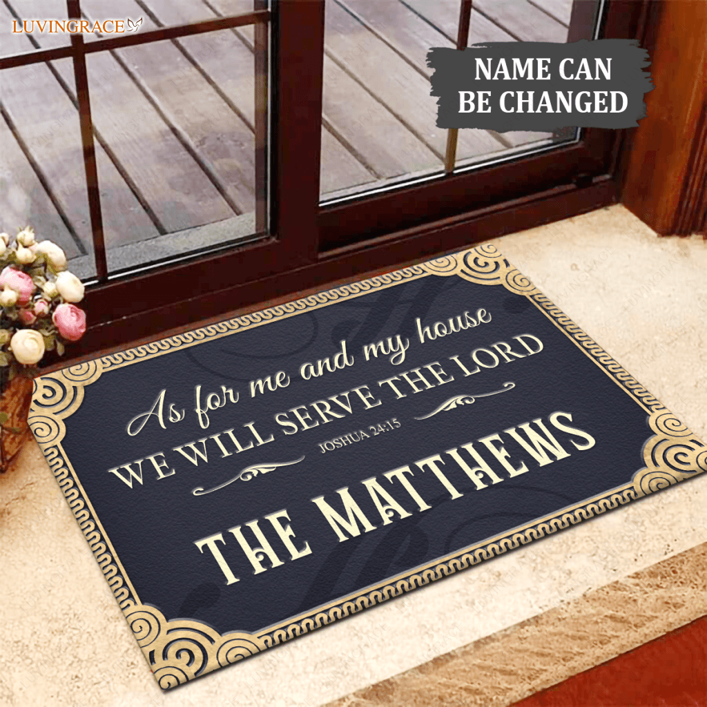 Decorative Entry Serve The Lord Personalized Doormat