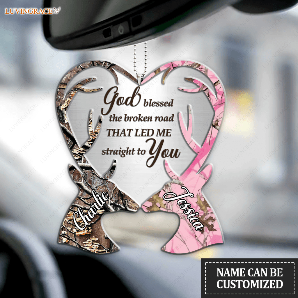Deer Couple Camo Love God Blessed Personalized Ornament