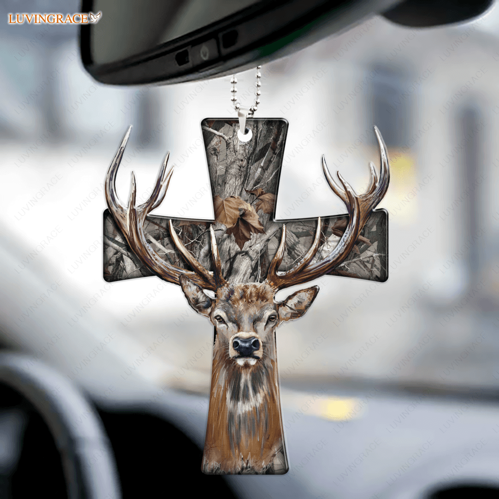 Deer Cross Ornament