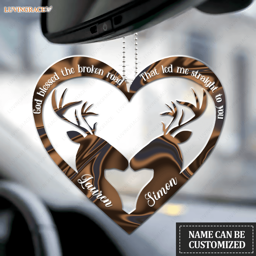 Deer Heart God Blessed Personalized Ornament