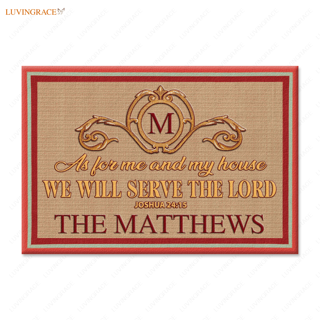 Destination Summer Border Serve The Lord Personalized Doormat