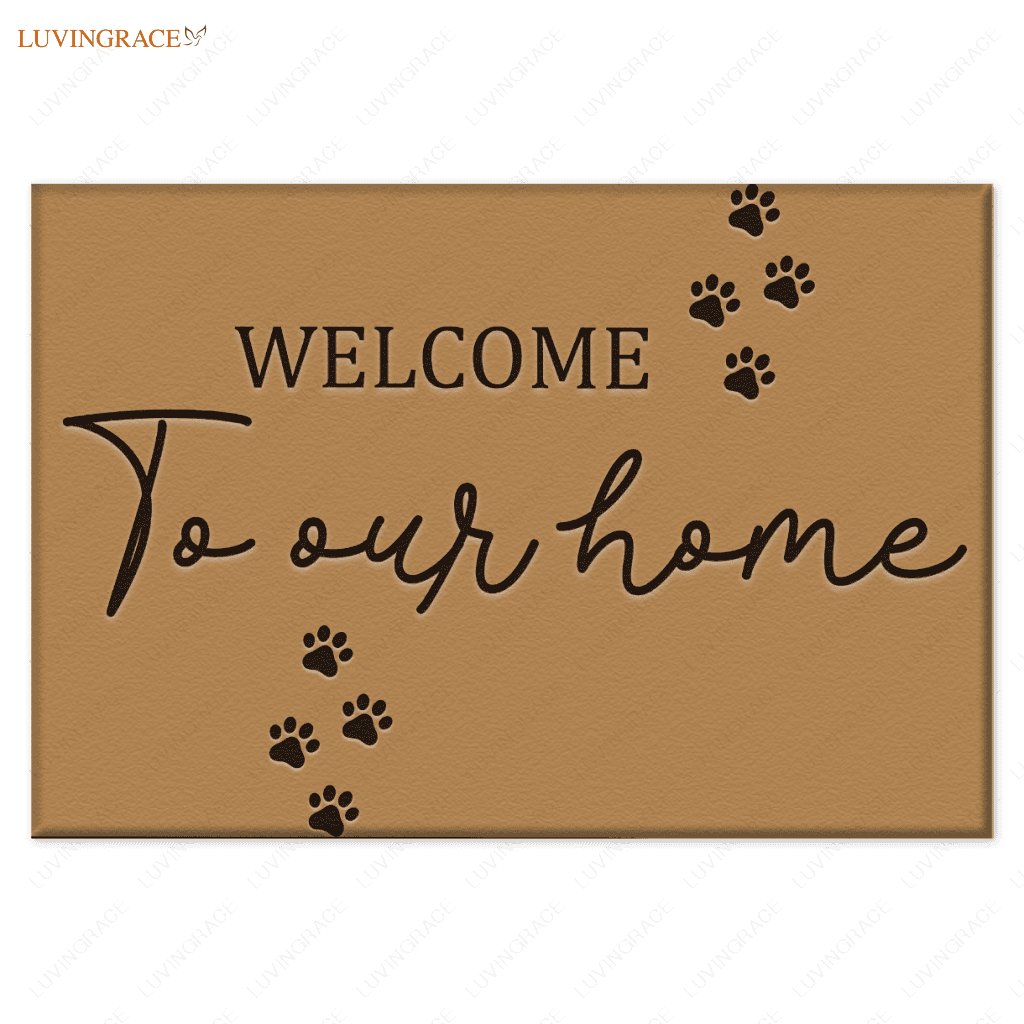 Dog Paws Doormat Welcome To Our Home