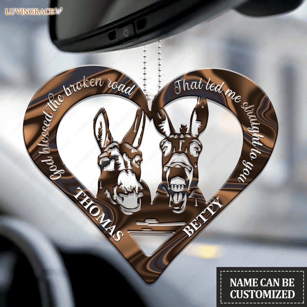 Donkey Couple God Blessed Personalized Ornament