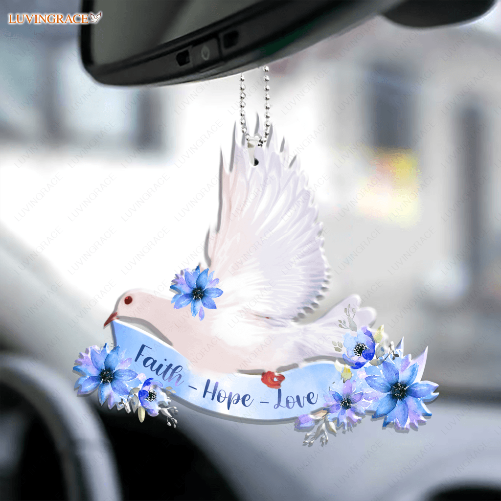 Dove With Ribbon Faith Hope Love Ornament