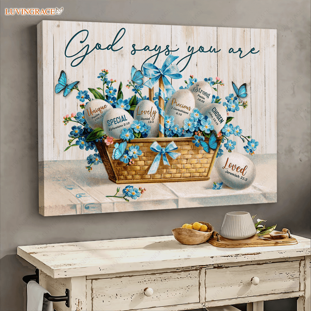 Easter Eggs God Says You Are Wall Art