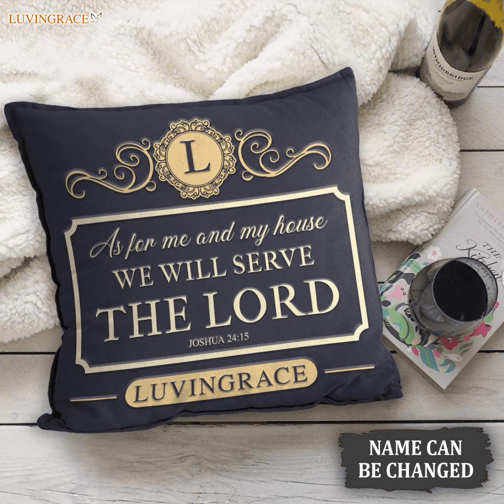 Elegant Vintage As For Me And My House Personalized Pillow