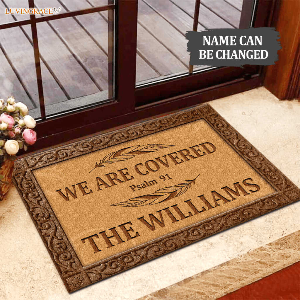 Elegant We Are Covered Personalized Doormat