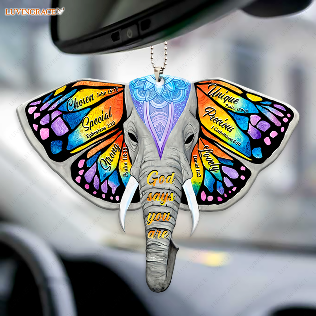 Elephant Butterfly God Says You Are Ornament