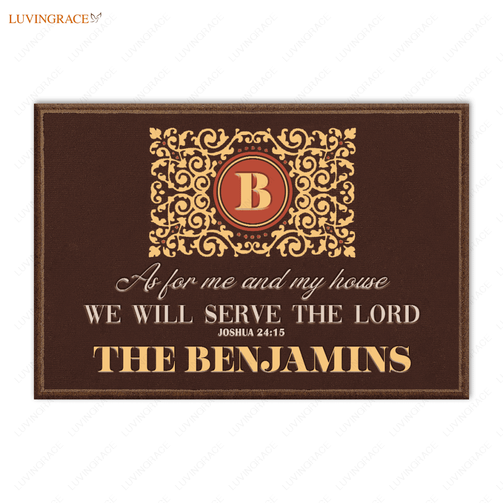 Expressions Monogrammed Serve The Lord Personalized Doormat
