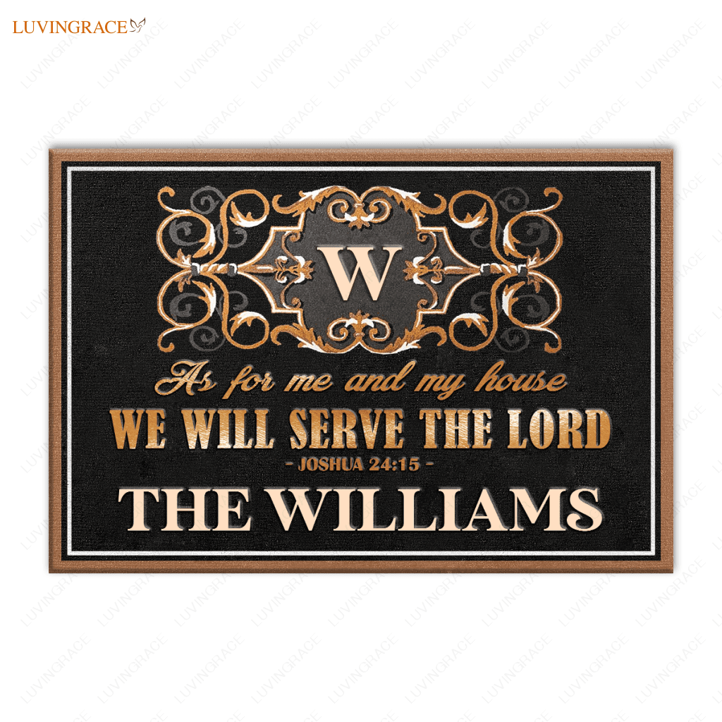 Exterior Decor Monogrammed Serve The Lord Personalized Doormat