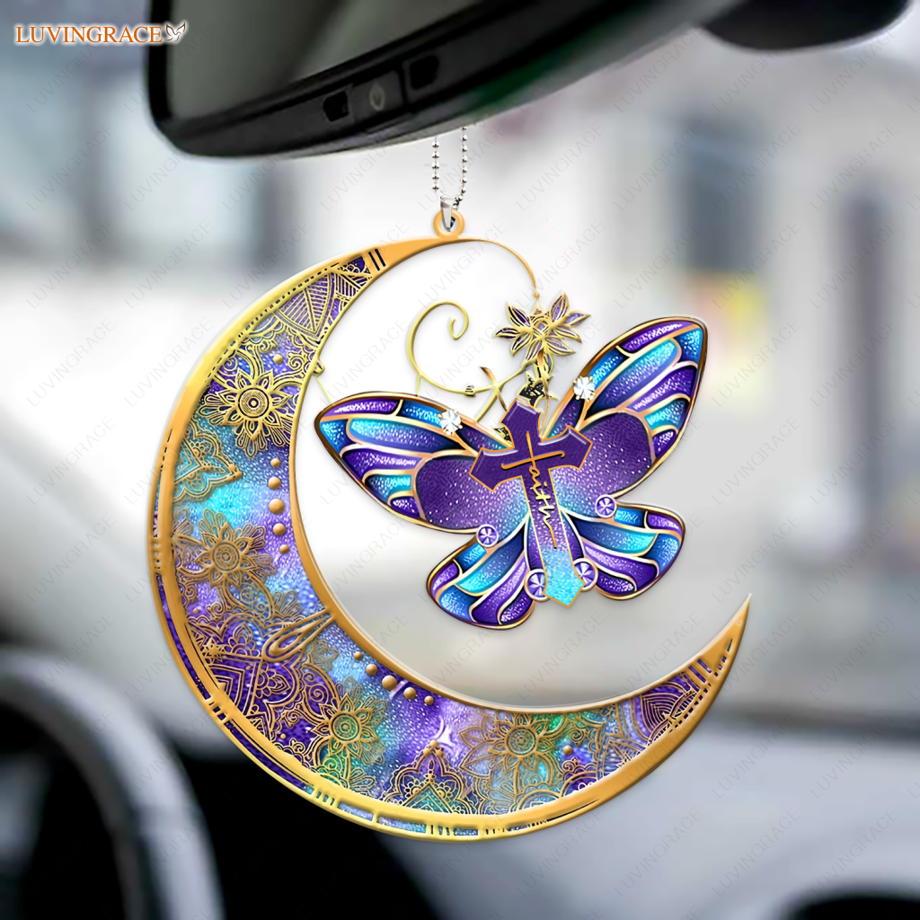 Faith Butterfly With Moon Ornament