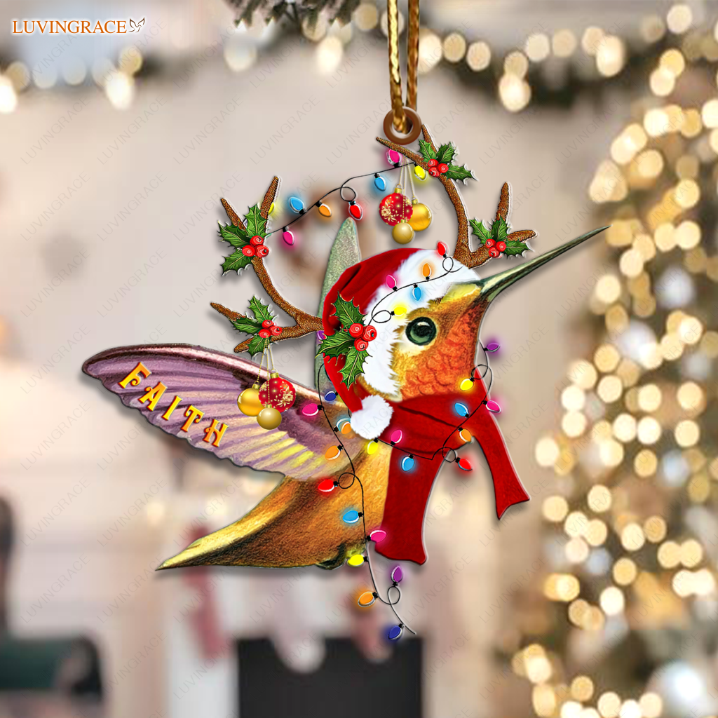 Faith Hummingbird Christmas Ornament