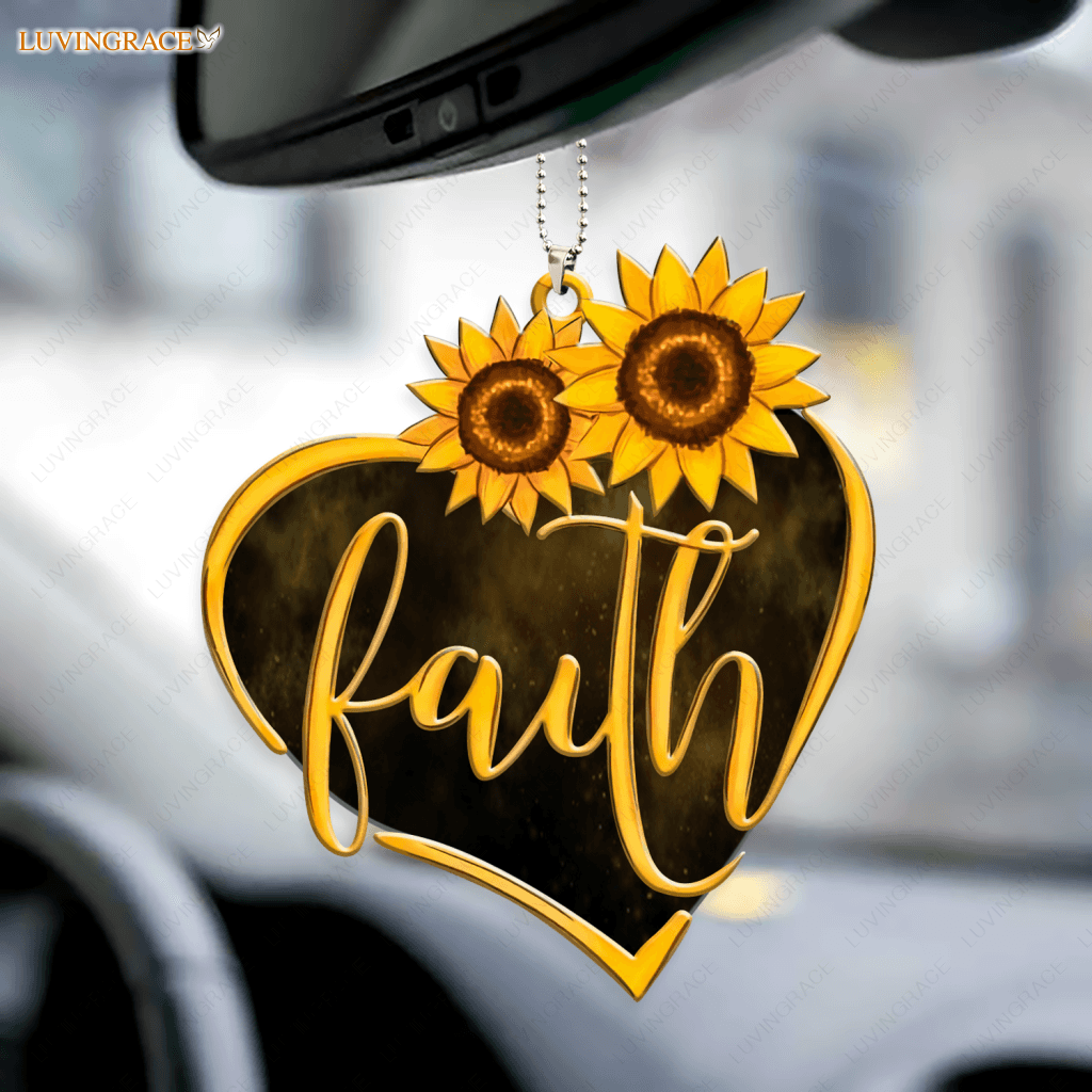 Faith Sunflower Car Hanging Ornament