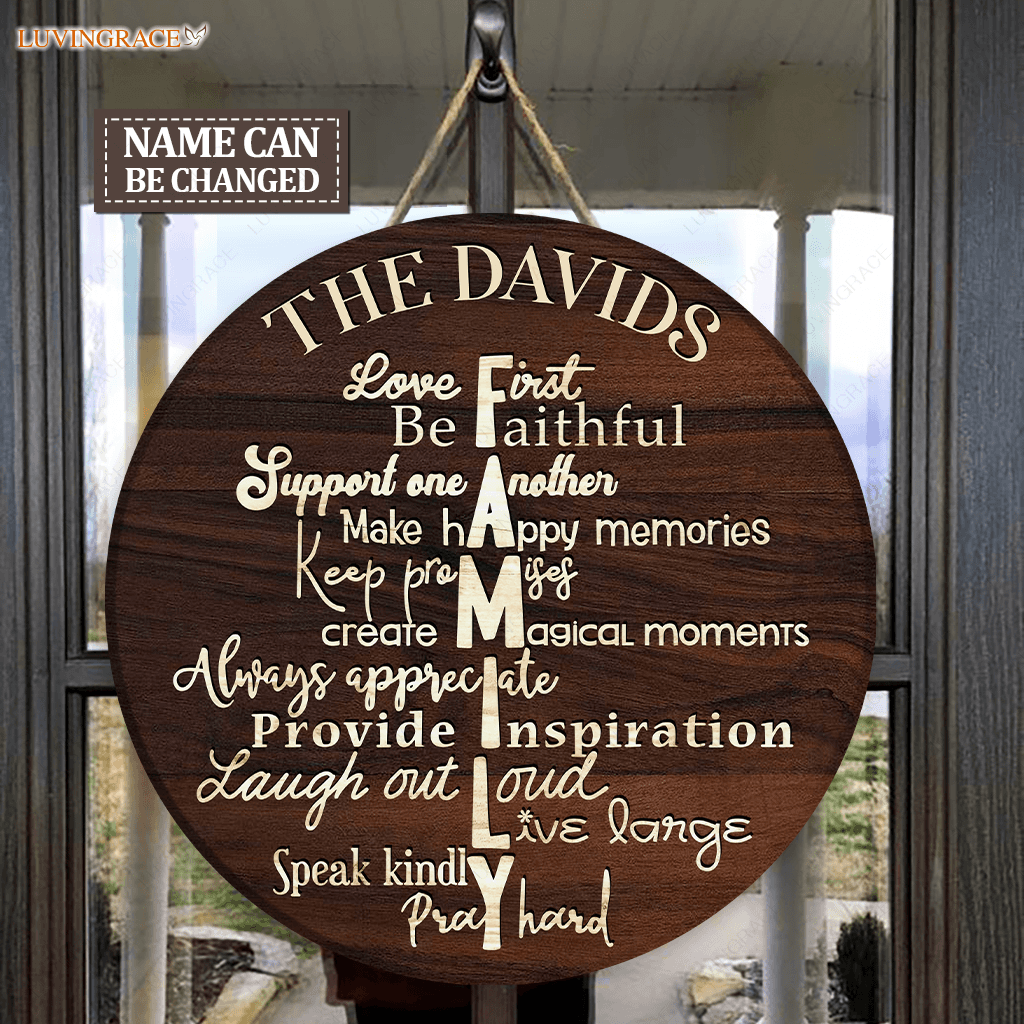 Family Definition Personalized Wood Circle Sign