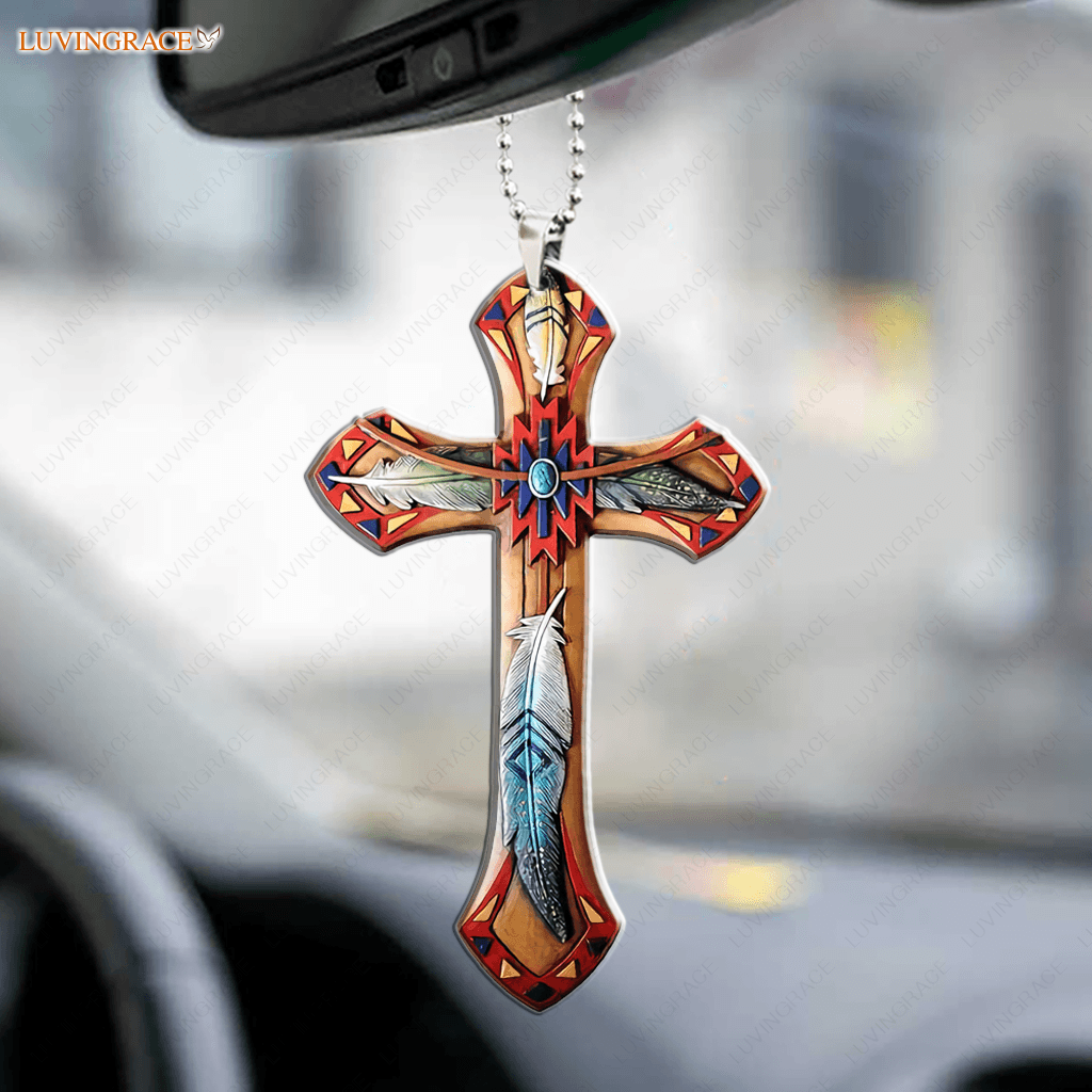 Feather Cross Ornament