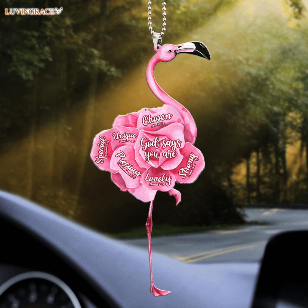 Flamingo Pink Flower God Says You Are Ornament