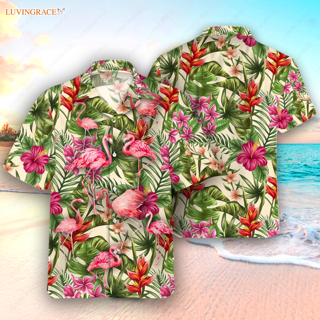 Floral Seamless Pattern With Plumeria And Hibiscus Hawaiian Shirt