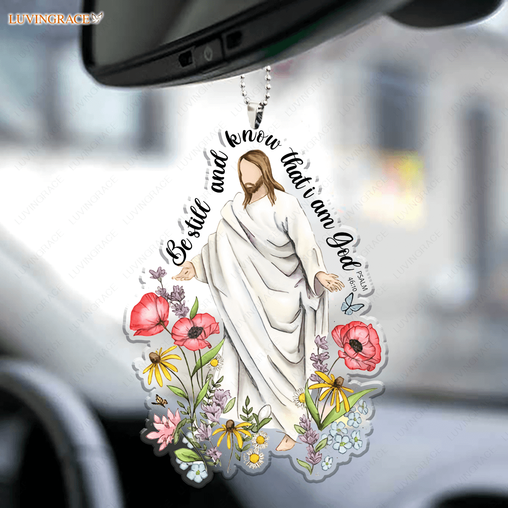 Flowers Around Jesus Be Still Ornament