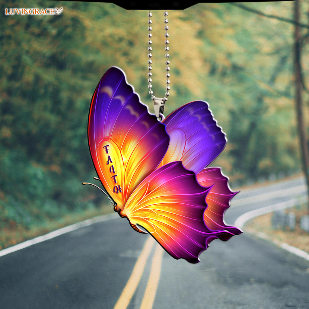 Flying Butterfly Faith Ornament