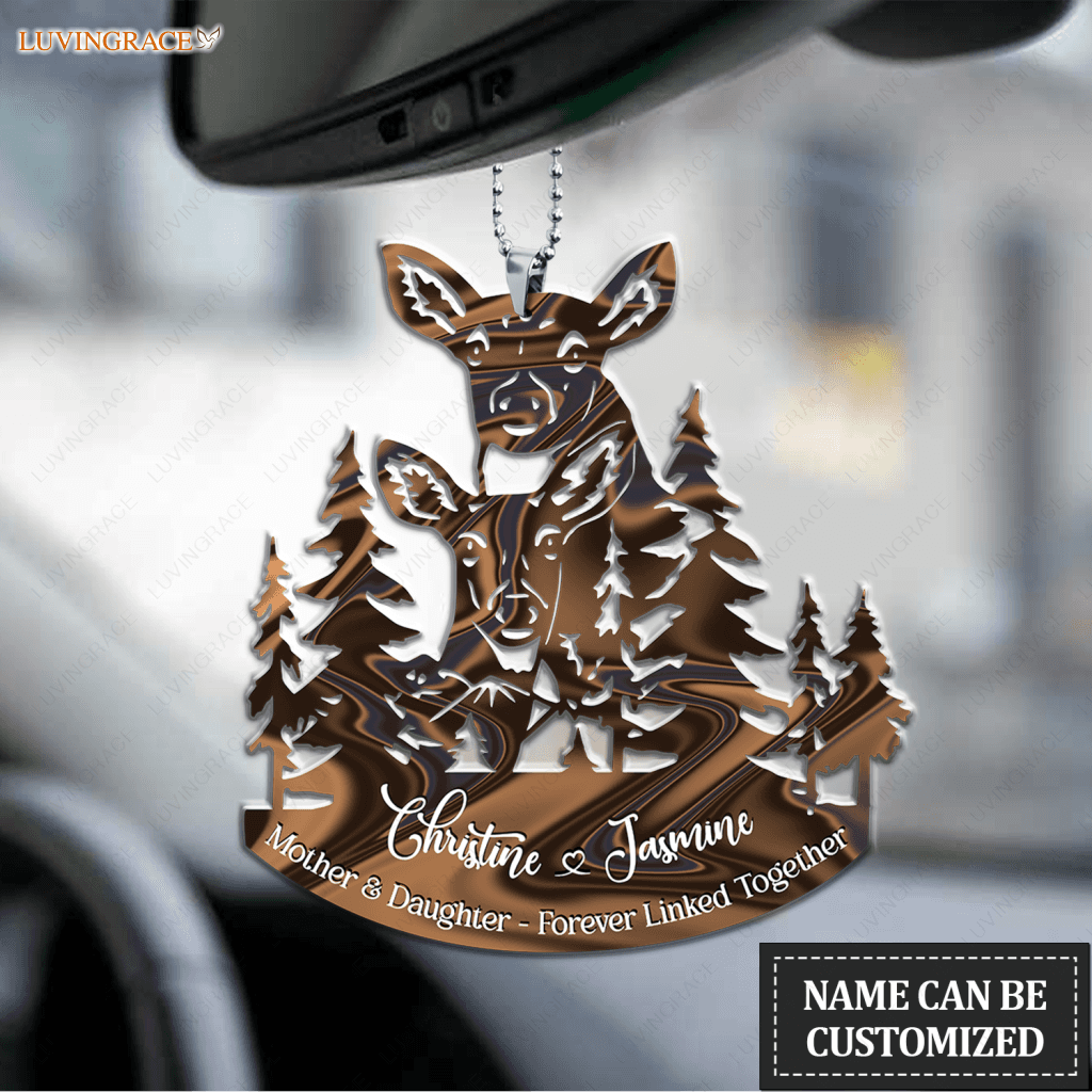 Forest Deer Mother And Daughter Personalized Ornament