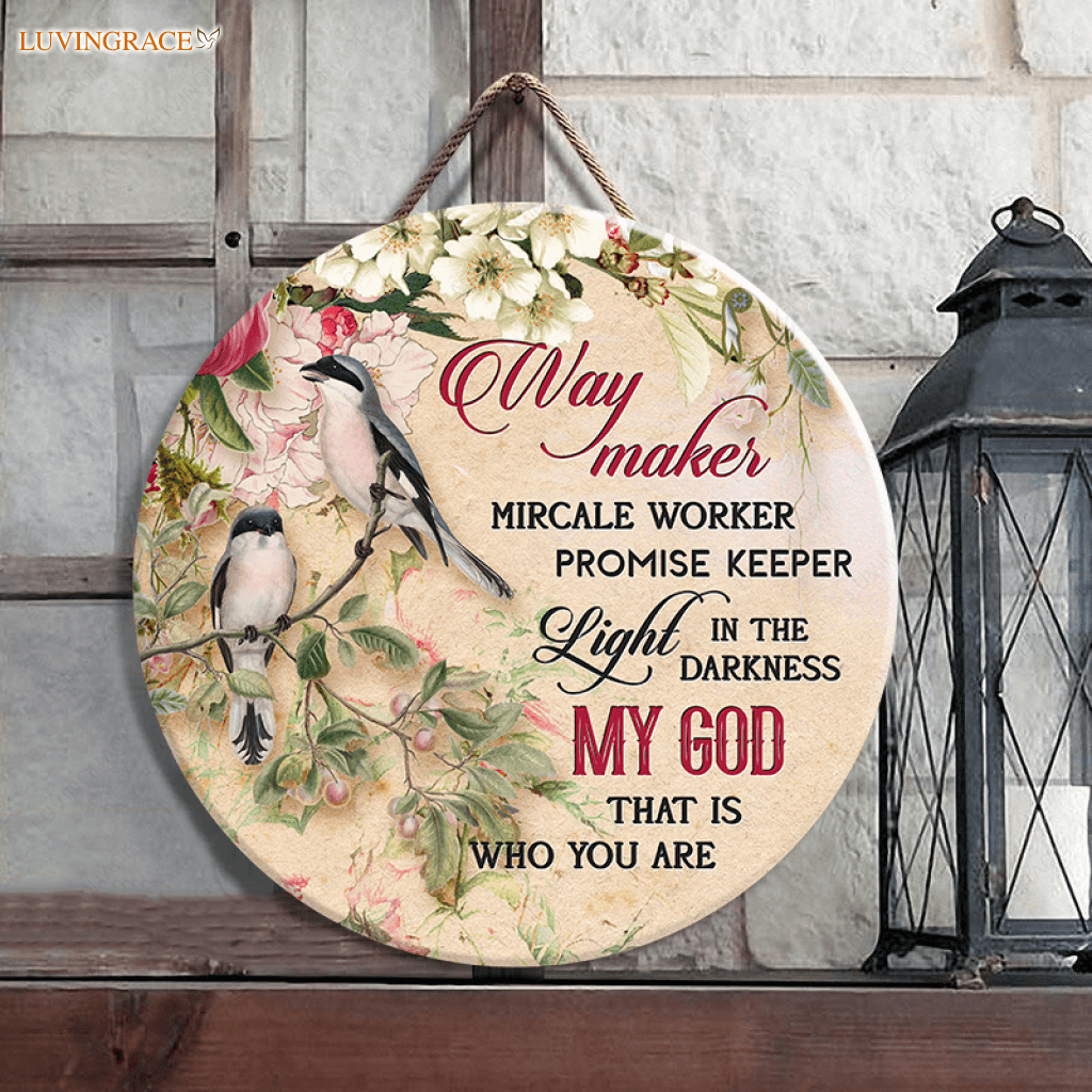 Garden Journal Way Maker Wood Circle Sign