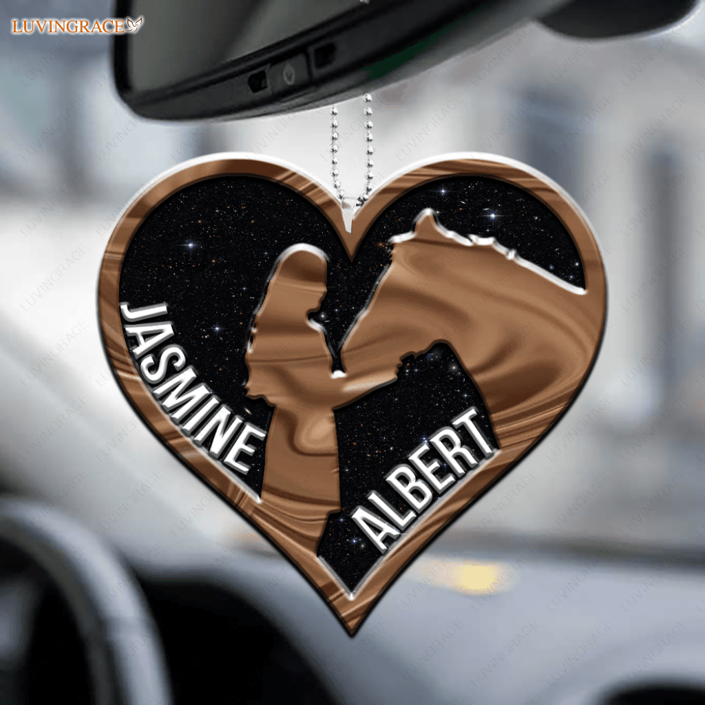Girl & Horse Love Heart Ornament
