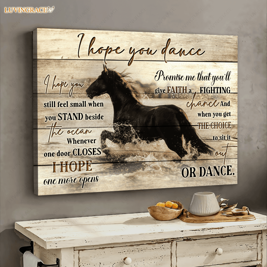 Give Faith A Fighting Chance Black Horse Wall Art