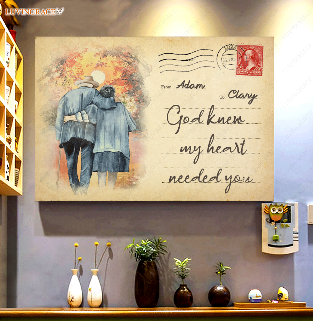 God Knew My Heart Needed You Personalized Wall Art
