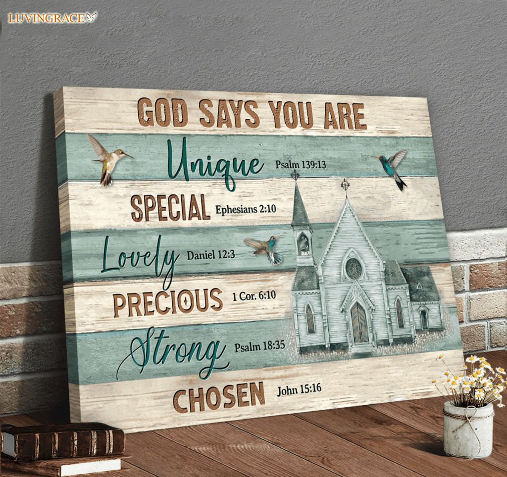 God Says You Are Church And Hummingbirds Wall Art