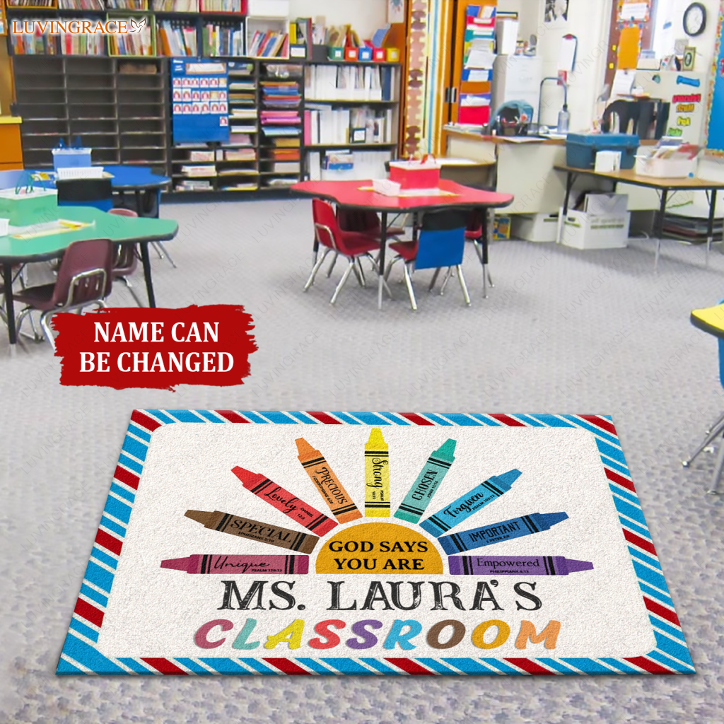 God Says You Are Personalized Classroom Doormat