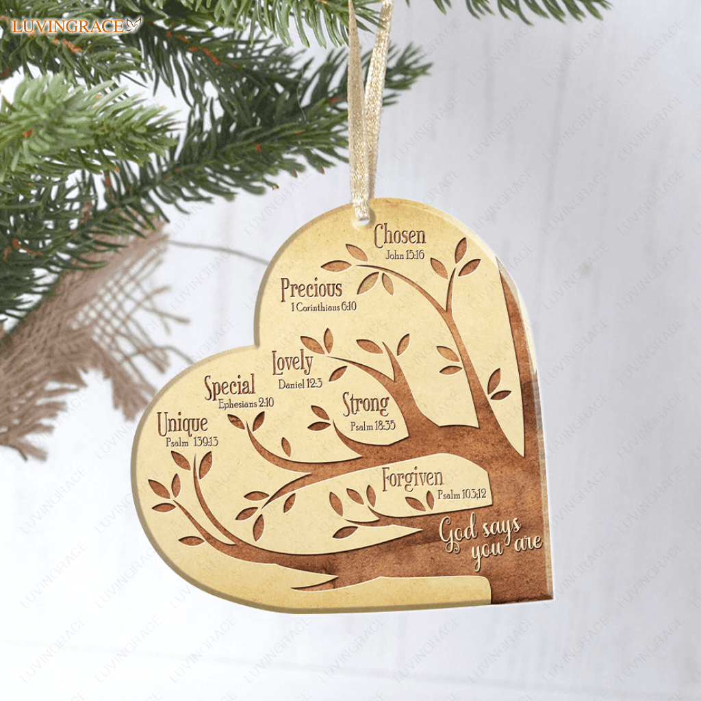 God Says You Are Tree Heart Ornament