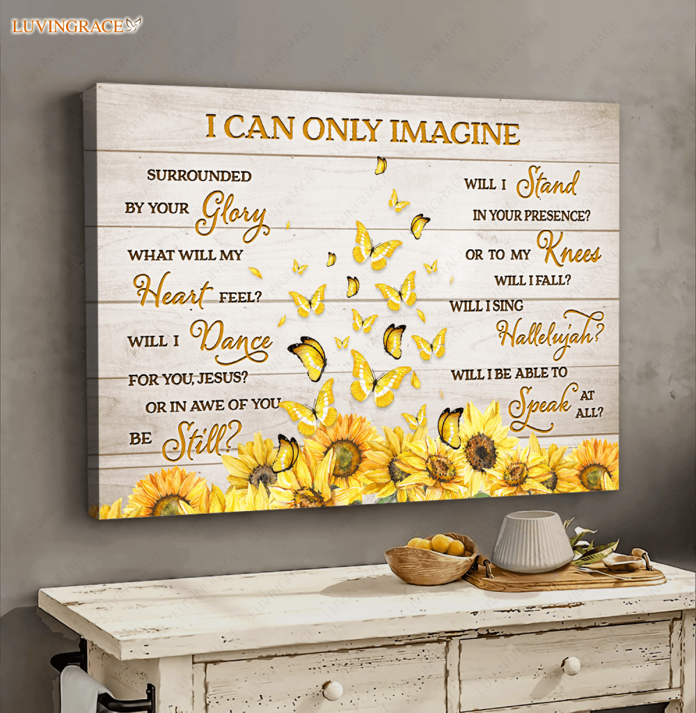 Gold Butterfly Will I Sing Hallelujah Canvas Wall Art