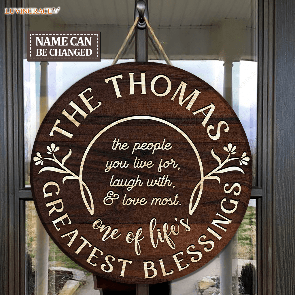 Greatest Blessings Personalized Wood Circle Sign