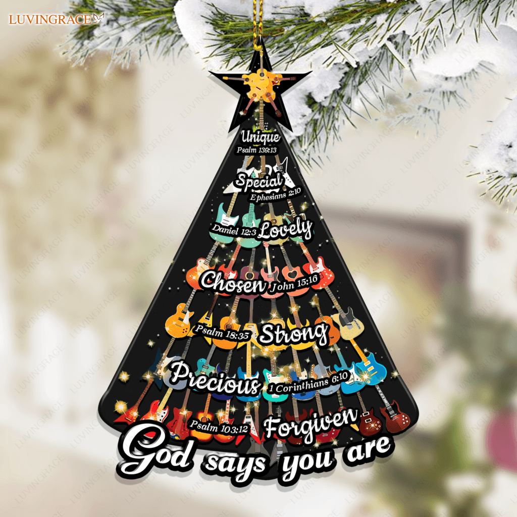 Guitar Christmas Tree God Says You Are Ornament