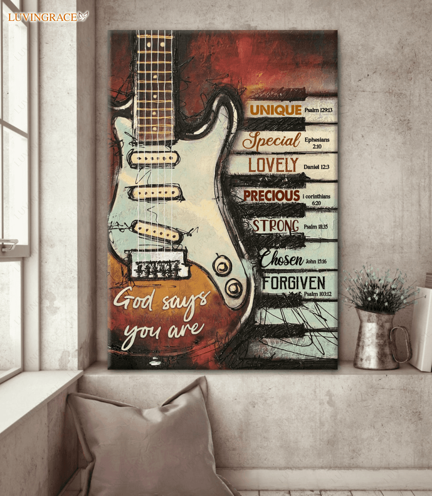 Guitar God Says You Are Canvas Wall Art