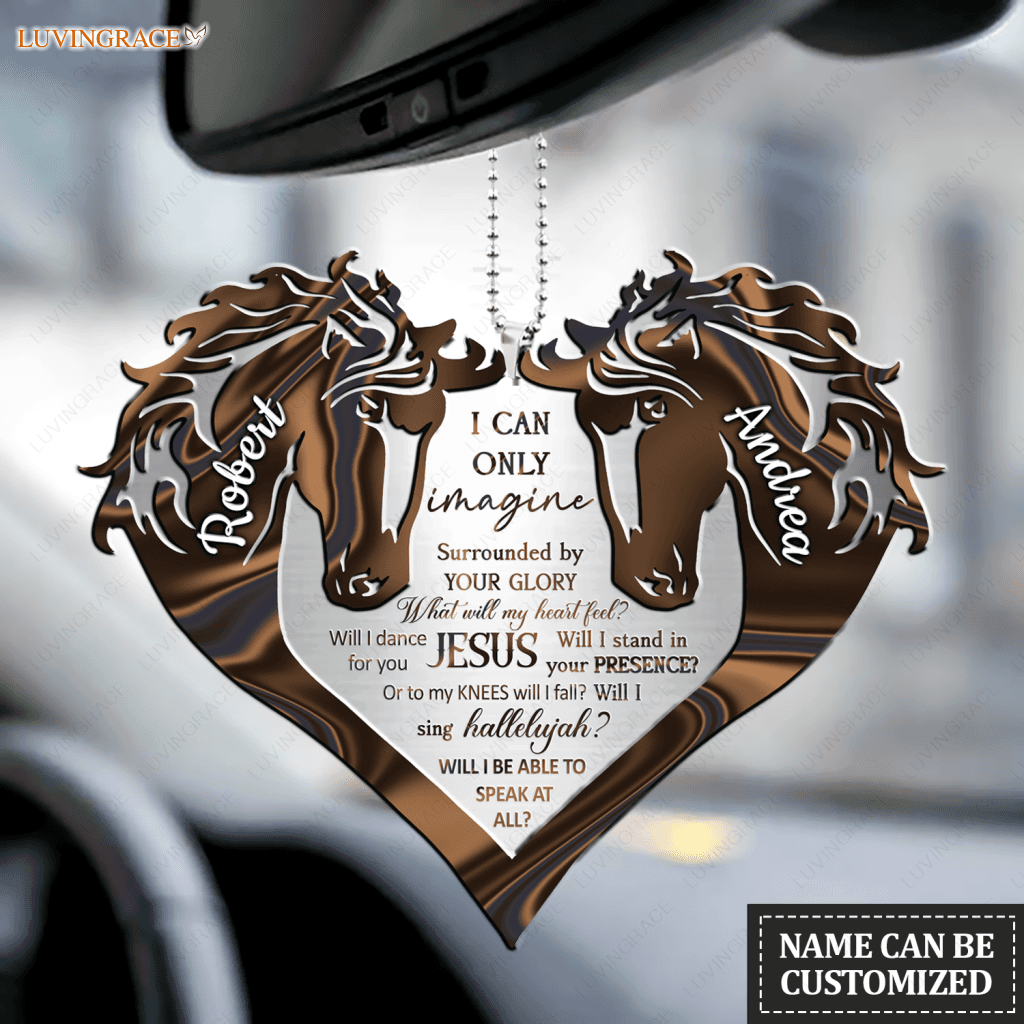 Heart Of Horses Surrounded By The Glory Personalized Ornament