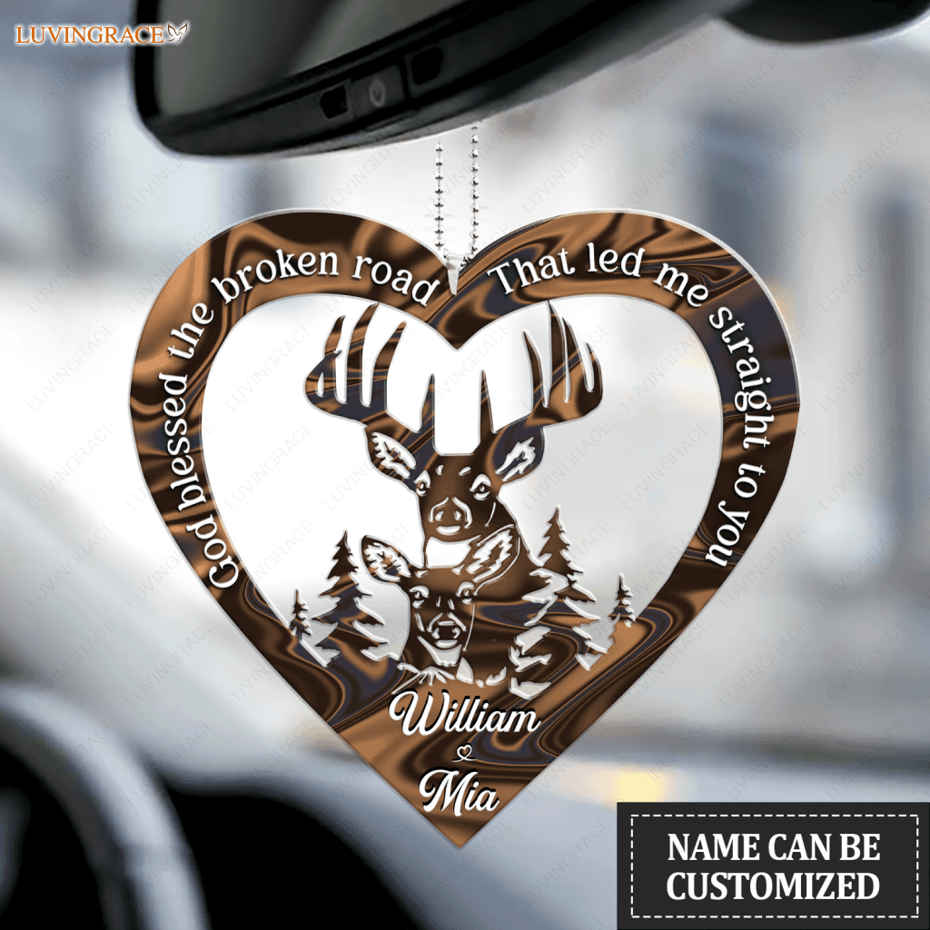 Heart With Buck And Doe God Knew Personalized Ornament