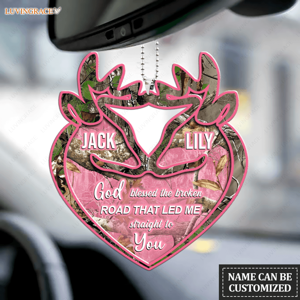 Her Buck His Doe God Blessed Personalized Ornament