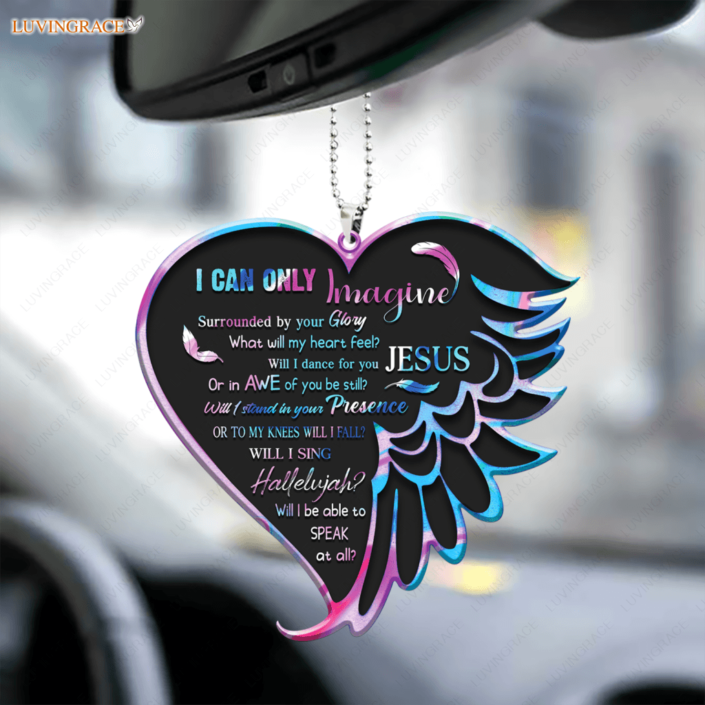 Hologram Heart Wings Surrounded By Glory Ornament