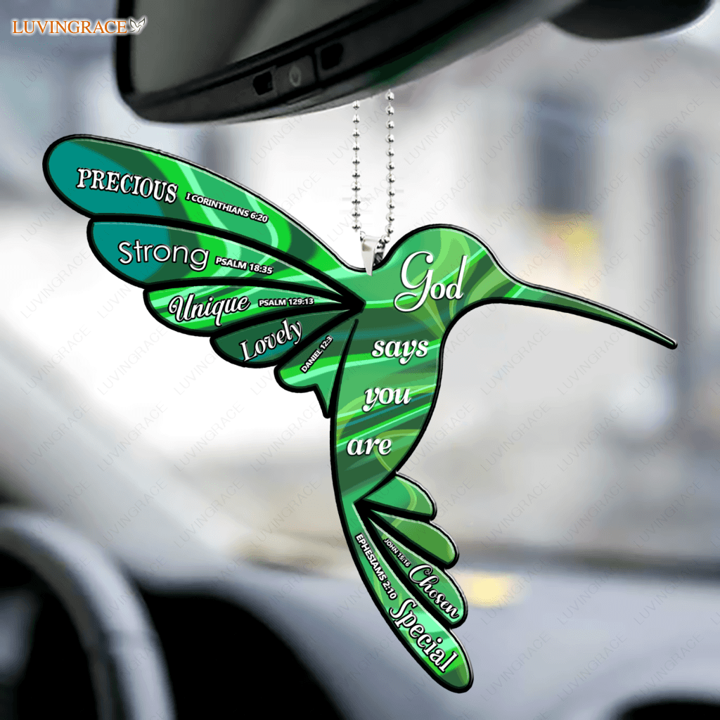 Hologram Hummingbird God Says You Are Ornament