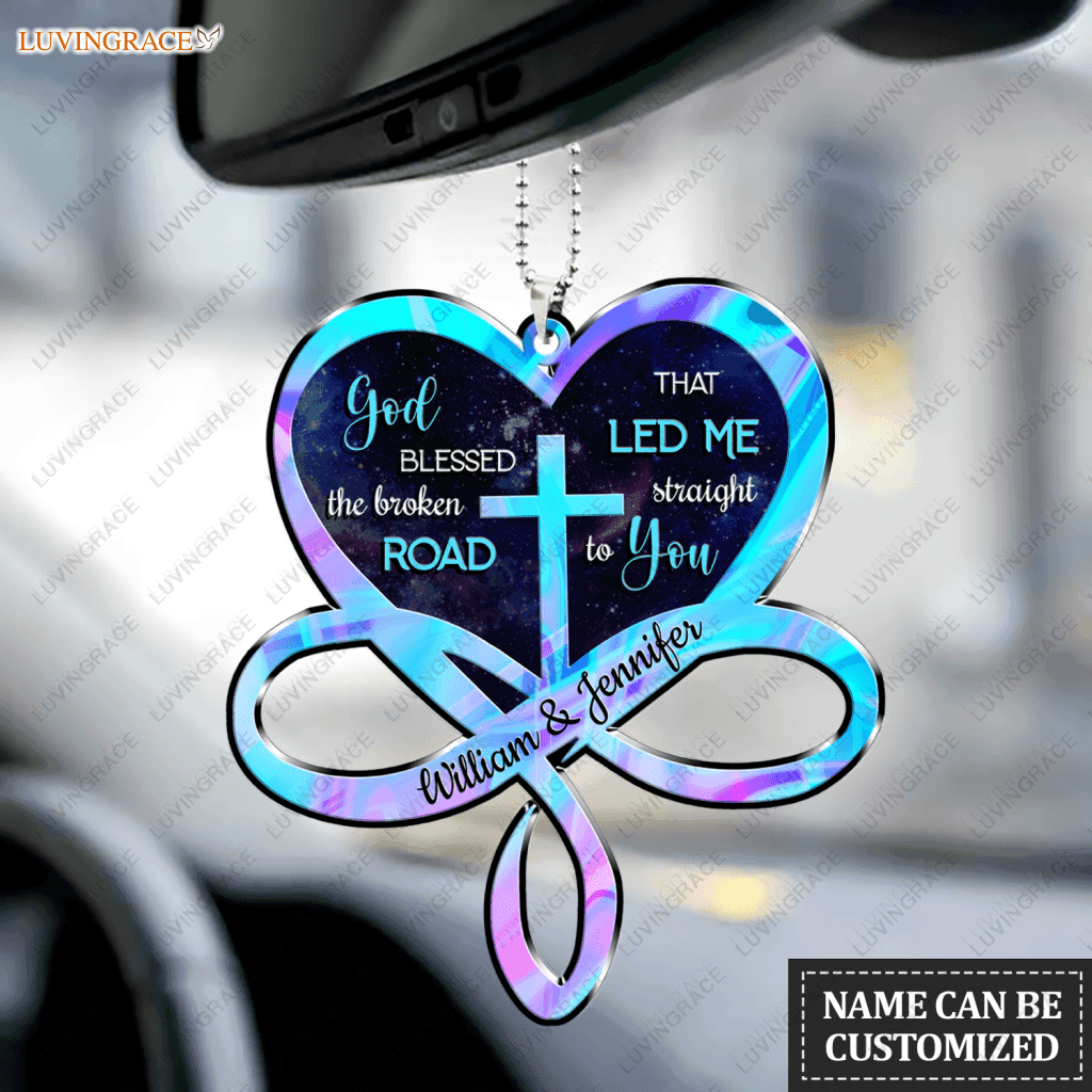 Hologram Infinity Heart God Blessed Personalized Ornament