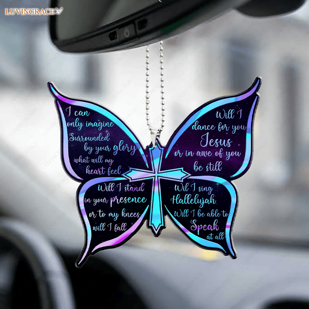 Hologram Surrounded By Glory Butterfly Ornament