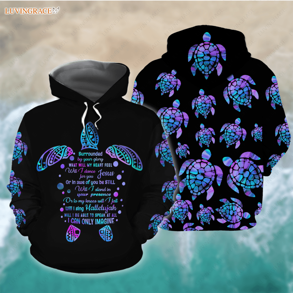 Hologram Turtle Surrounded By The Glory Hoodie / S