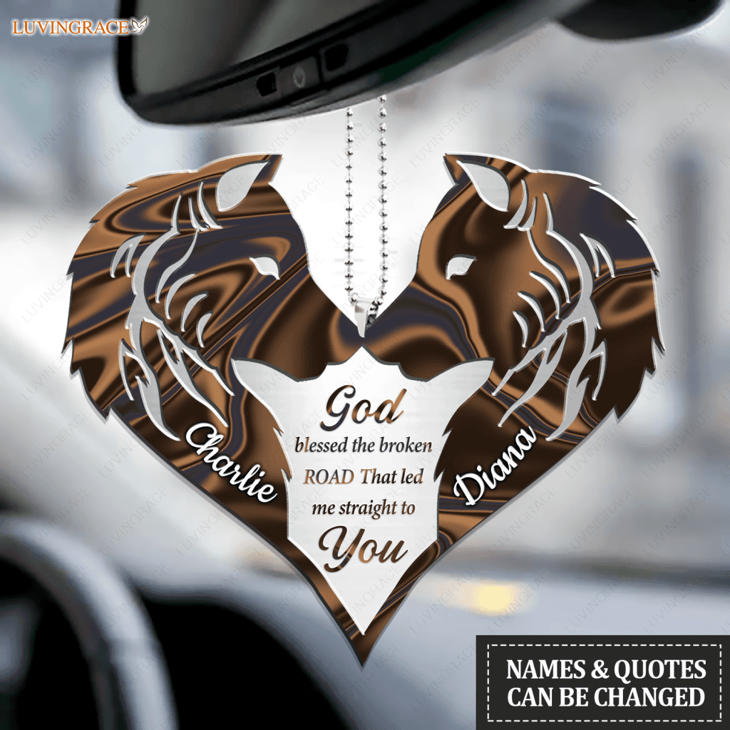 Hologram Wolf Couple Personalized Ornament