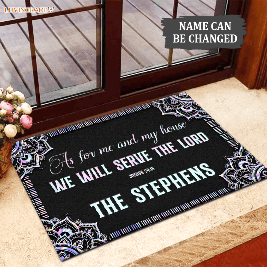 Holographic Serve The Lord Personalized Doormat